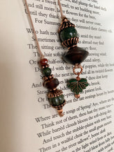 Load image into Gallery viewer, Forest Green Autumn Beaded Bookmark