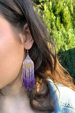 Load image into Gallery viewer, Lavender Dusk Fringe Earrings