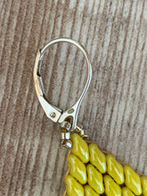 Load image into Gallery viewer, Yellow Glass Diamond Shaped Earrings