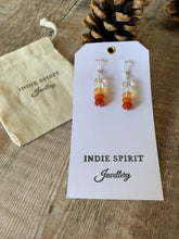 Load image into Gallery viewer, Mexican Fire Opal Crystal Earrings