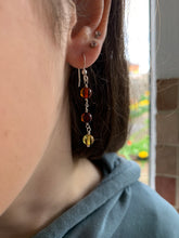 Load image into Gallery viewer, Amber Multicoloured Crystal Earrings