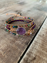 Load image into Gallery viewer, Amethyst Boho Wrap Bracelet