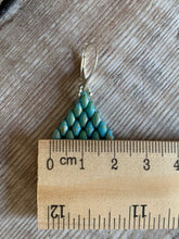 Load image into Gallery viewer, Turquoise Glass Diamond Shaped Earrings