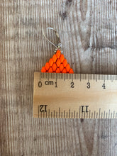 Load image into Gallery viewer, Neon Orange Diamond Shaped Earrings
