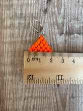 Load image into Gallery viewer, Neon Orange Diamond Shaped Earrings