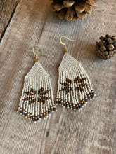 Load image into Gallery viewer, Pietersite Snowflake Fringe Earrings