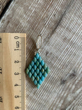 Load image into Gallery viewer, Turquoise Glass Diamond Shaped Earrings