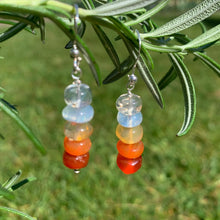 Load image into Gallery viewer, Mexican Fire Opal Crystal Earrings