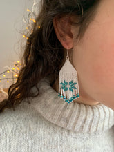 Load image into Gallery viewer, Chrysocolla Snowflake Fringe Earrings