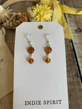 Load image into Gallery viewer, Amber Sterling Silver Crystal Earrings