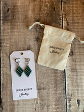 Load image into Gallery viewer, Evergreen Diamond Shaped  Earrings