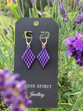 Load image into Gallery viewer, Lavender Diamond Shaped Earrings