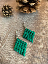 Load image into Gallery viewer, Forest Green Diamond Shaped Earrings