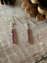 Load image into Gallery viewer, Garnet Gemstone Crystal Earrings