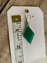 Load image into Gallery viewer, Emerald Green Diamond Shaped Earrings