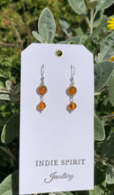 Load image into Gallery viewer, Amber Sterling Silver Crystal Earrings