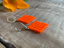 Load image into Gallery viewer, Neon Orange Diamond Shaped Earrings