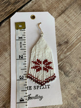 Load image into Gallery viewer, Garnet Snowflake Fringe Earrings