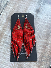 Load image into Gallery viewer, Strawberry Moon Fringe Earrings