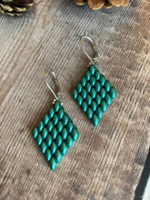 Load image into Gallery viewer, Fern Green Diamond Shaped Earrings