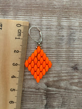 Load image into Gallery viewer, Neon Orange Diamond Shaped Earrings
