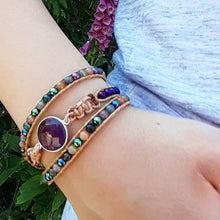 Load image into Gallery viewer, Amethyst Boho Wrap Bracelet