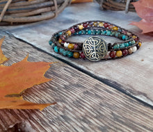 Load image into Gallery viewer, Celtic Boho Leather Wrap Bracelet