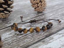 Load image into Gallery viewer, Tigers Eye Leather Bracelet