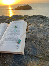 Load image into Gallery viewer, Dolphin &amp; Sea Glass Beaded Bookmark
