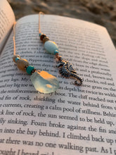 Load image into Gallery viewer, Sea Glass &amp; Seahorse Beaded Bookmark
