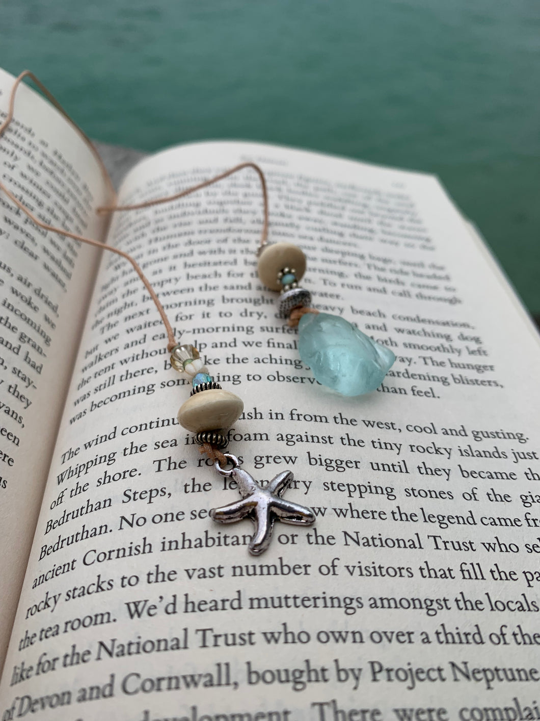 Sea Glass & Starfish Beaded Bookmark