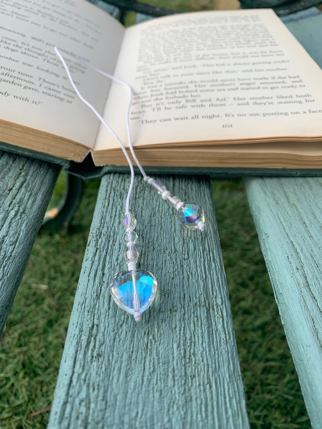Crystal Heart Beaded Bookmark