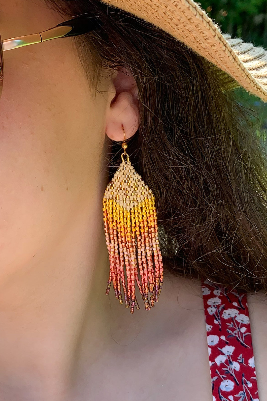 Summer Blush Fringe Earrings