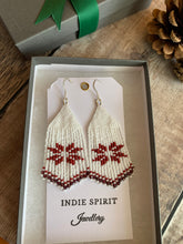 Load image into Gallery viewer, Garnet Snowflake Fringe Earrings
