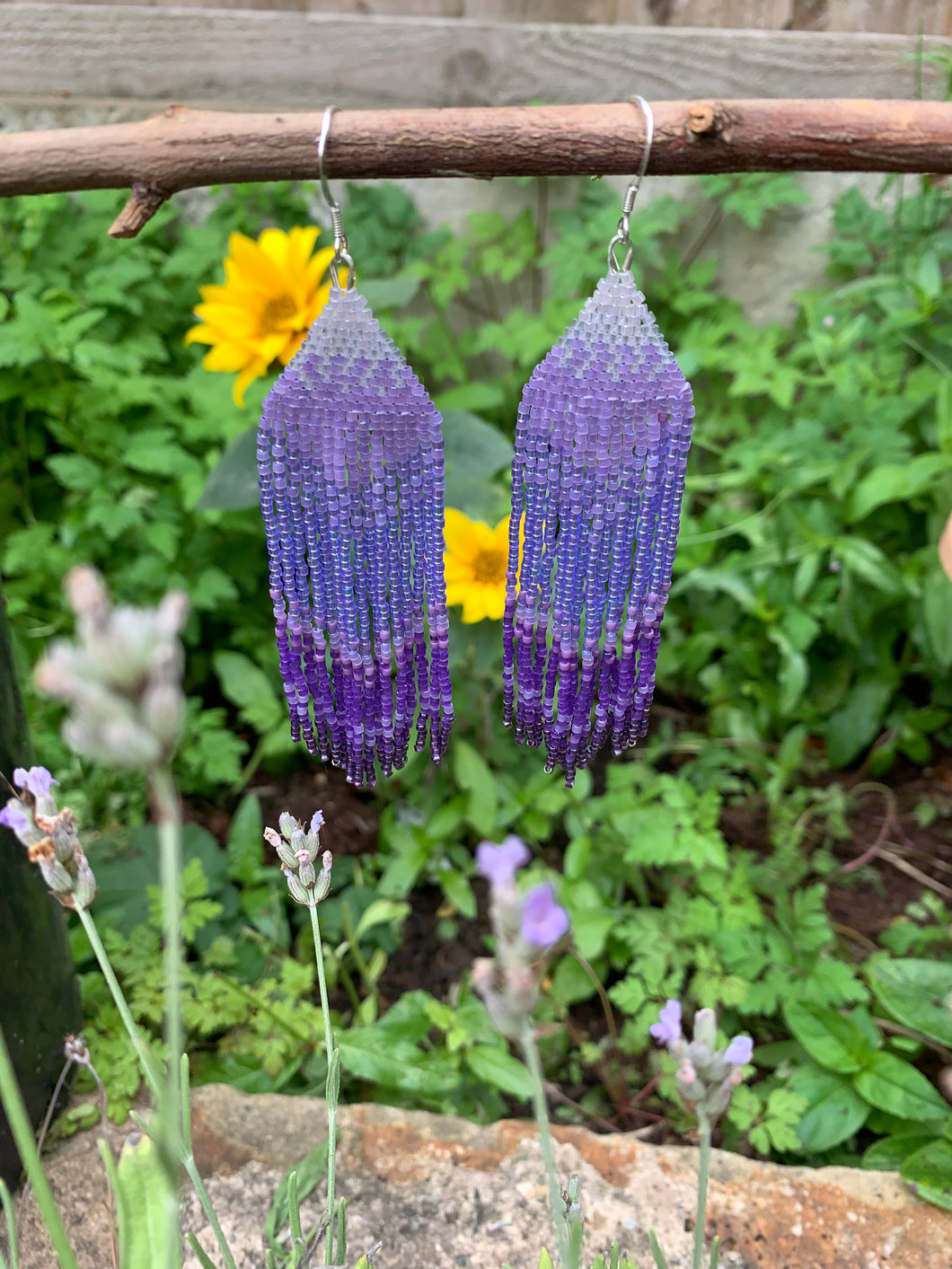 Lavender Fringe Earrings