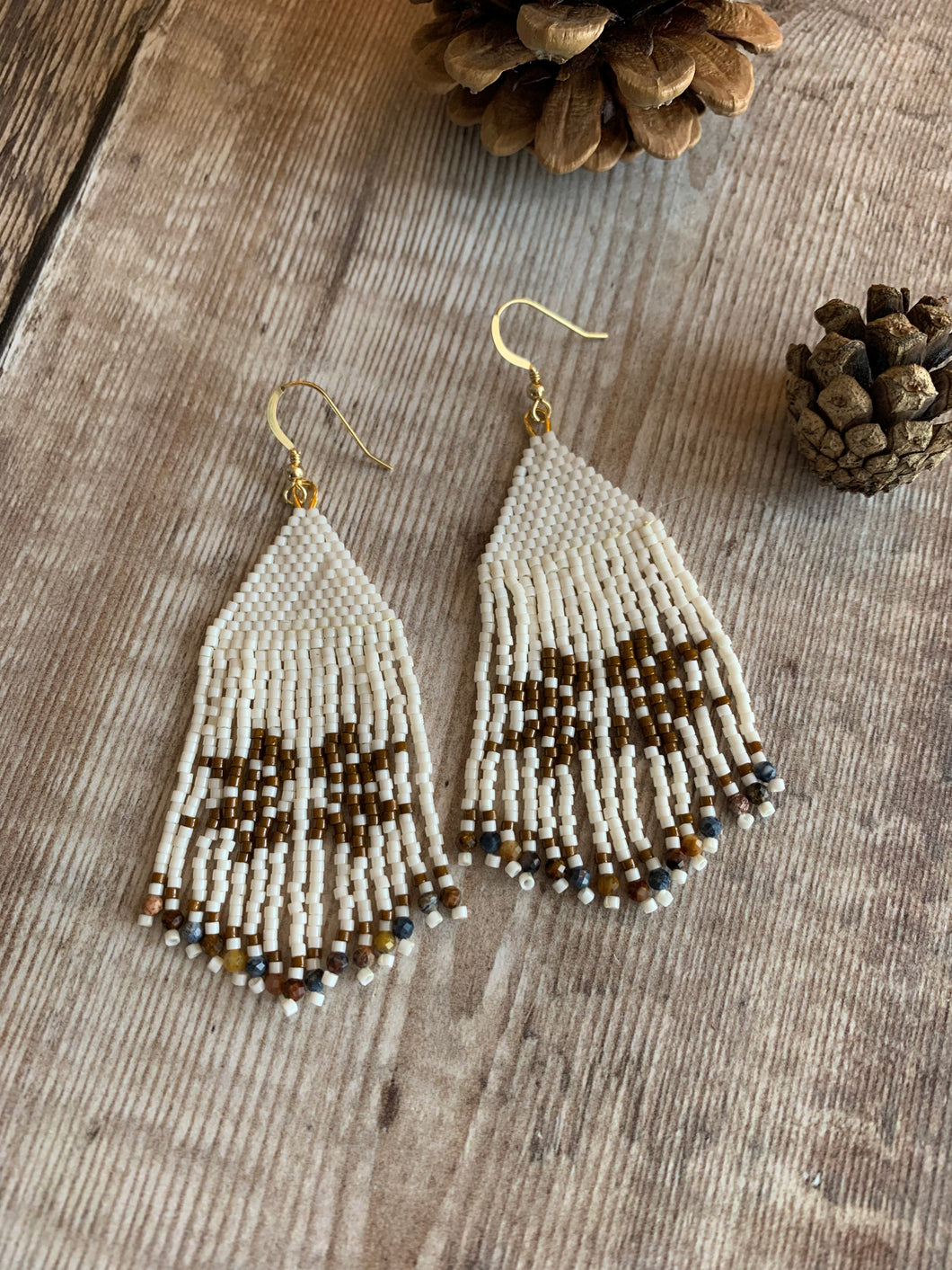 Pietersite Snowflake Fringe Earrings