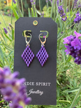 Load image into Gallery viewer, Lavender Diamond Shaped Earrings
