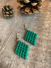 Load image into Gallery viewer, Forest Green Diamond Shaped Earrings
