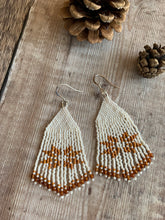 Load image into Gallery viewer, Cinnamon Stone Snowflake Fringe Earrings
