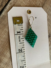 Load image into Gallery viewer, Emerald Green Diamond Shaped Earrings
