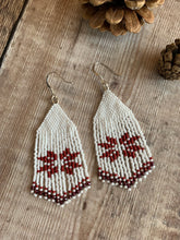 Load image into Gallery viewer, Garnet Snowflake Fringe Earrings
