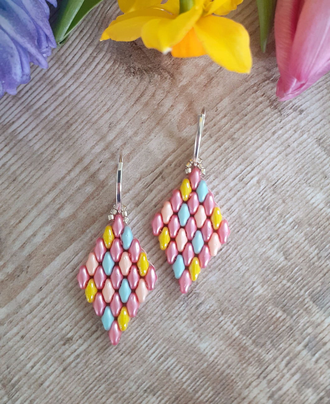 Spring Blush Beady Earrings